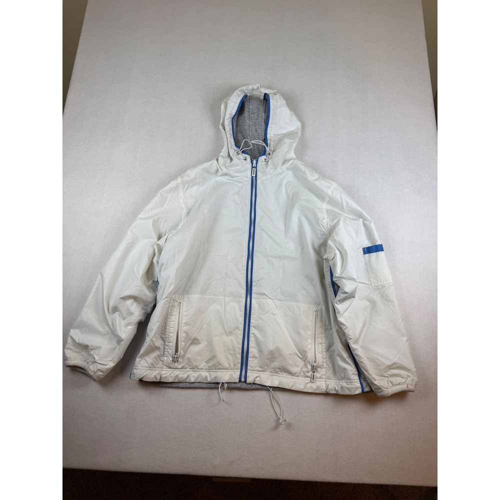Vintage CS Signature Reversible Jacket Mens XL White Windbreaker Grey Hoodie